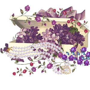 Coffret fleurs violettes
